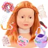 Image de Götz 1192054 postiche aux Cheveux Roux et aux Yeux Marrons - Tête de Coiffure et de Maquillage de 28 cm de Haut en Set de 57 pièces - Convient aux Filles à partir de 3 Ans