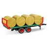 Image de Bruder - 2220 - Véhicules sans piles - Remorque de transport de paille avec 8 bottes rondes