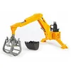 Image de bruder 02338 - Accessoires pelleteuse arrière avec grappin et godet, accessoires pour tracteurs, remorques, ferme