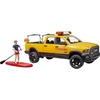 Image de Power Wagon RAM 2500 pour maître-nageur avec figurine, Stand Up Paddle et module son et lumière, Modèle réduit de voiture
