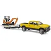 Image de Bruder 02546 - RAM Rental Service avec Mini-excavatrice - 1:16 Pick-up, Jeep, Chantier, Véhicule de Construction, Jouets à partir de 4 Ans