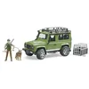 Image de bruder 02587 - Land Rover Defender Station Wagon avec garde forestier et chien, véhicule tout-terrain, Jeep, chien de berger, Vert