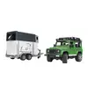 Image de Land Rover Defender 90 Break avec Van et un Cheval, Modèle réduit de voiture