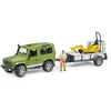 Image de bruder 02593 - Land Rover Defender Station Wagon avec remorque à un essieu, micro-pelle JCB 8010 CTS, ouvrier du bâtiment