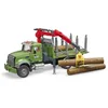 Image de bruder 02824 - Camion de transport de bois Mack Granite avec grue de chargement, grappin & 3 troncs d'arbre - 1:16 Transport de bois, camion, camionnette, camion