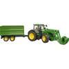 Image de John Deere 7R 350 avec chargeur frontal et remorque de transport, Modèle réduit de voiture
