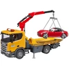 Image de Dépanneuse Scania Super 560R avec grue et son et lumière + voiture de sport roadster, Modèle réduit de voiture
