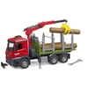 Image de bruder 03669 - MB Arocs Camion de transport de bois avec grue de chargement, grappin & 3 troncs d'arbre, Véhicules, Transport de bois, Débardage, Jouets à partir de 4 ans
