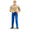 Image de bruder 60006 - Homme au teint clair & pantalon bleu - 1:16 bworld, Figurine jouet, Agriculteur, Ferme, Homme