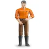 Image de bruder 60007 - bworld Homme à la peau claire et au pantalon brun - 1:16 Figurine jouet, Agriculteur, Paysan, Ferme, Homme