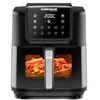 Image de ROMMELSBACHER Friteuse à air Chaud FRH 1700, capacité de Cuisson XXL 8 litres (Environ 21 x 30 cm) pour 1000 g de Frites, Fonctionnement très Silencieux 45 DB (A), 10 programmes, 60-200 °C, Grande