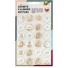 Image de folia 1219   Lot de 24 boutons de calendrier de l'Avent nacré en métal pour créer un calendrier de l'Avent personnalisé, blanc/doré