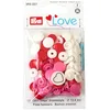 Image de PrymLove Heart Shape Non-Sew ColorSnaps 12.4mm Snap Fasteners by Prym Love-Assorted Pack of Red, White and Bright Pink (30pc), 12 x 7 x 2 cm