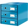 Image de Leitz Wow Click & Store 60480036 Bloc de Classement à 3 Tiroirs A4 Bleu