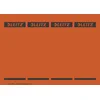 Image de Leitz Étiquettes Imprimables PC pour Classeurs à Levier Couverture Papier, Large, Court, Rouge, 61,5 x 192 mm, Papier, 16852025, Lot de 100 Étiquettes