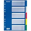 Image de Leitz Intercalaires A4 5 Touches, Multicolore, Onglets Renforcés en Plastique Résistant avec Table des Matières, 12556000