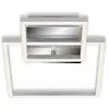 Image de BRILONER Leuchten - Plafonnier, lampe de plafond dimmable, 1 module LED rotatif, 19,6 Watt, 1.500 lumen, 3.000 Kelvin, chrome-aluminium, 358x260x75mm (LxLxH) 3118-018, Chrome-alu