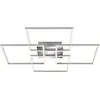 Image de BRILONER Leuchten   Plafonnier, lampe de plafond réglable, inclut une fonction mémoire, 2 modules LED pivotables, 57 Watt, 4.800 Lumen, 3.000 Kelvin, aluminium chrome, 724x724x80mm (LxlxH), 3131-018