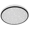Image de Briloner Leuchten - Éclairage plafonnier LED, plafonnier avec décor d'étoiles, 24 Watt, 2 200 Lumen, 4 000 Kelvin, blanc et noir, Ø 38cm