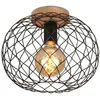 Image de BRILONER - Plafonnier Vintage avec douille E27, max. 40 W, plafonnier, lampe, lampe de salon, lampe de chambre, lampe de cuisine, spot de plafond, éclairage de plafond, 30 x 23 cm (DxH), métal-bois