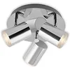 Image de BRILONER - Spot de plafond, éclairage de salle de bains, lampe de salle de bains, plafonnier, projecteur orientable et inclinable, 3x LED/GU10, IP44, chromé, 210x112mm (DxH)