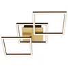Image de BRILONER - Plafonnier LED, intensité lumineuse variable par paliers, plafonnier LED orientable, LED Frame, brun doré, 763x368x73 mm