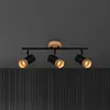 Image de Briloner Spot pour plafond Plek GU10 noir/bois à 3 lampes