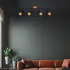 Image de Briloner Spot pour plafond Plek GU10 noir/bois à 4 lampes