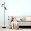 Image de Briloner Lampadaire 1486025 à 2 lampes abat-jour verre fumé