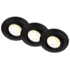 Image de BRILONER - Lot de 3 spots LED encastrables 230V corps 50% recyclé, dimmable, orientable, Ra90, changement de température de couleur, LED Spot, plat, 68mm, 90x24mm (DxH), noir