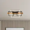 Image de Briloner Plafonnier LED Cadre, 3000K, 55cm, noir, bois