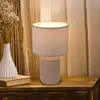 Image de Briloner Lampe à poser Ino, marron, hauteur 38 cm, céramique, tissu, E27
