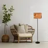 Image de Briloner Lampe sur pied Mata, brun, métal, tissu, E27