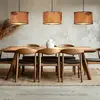 Image de Briloner Suspension Mata à 3 lampes, marron, tissu, E27