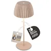Image de BRILONER - Riffle Lampe de table LED sans fil IP44 avec bord lumineux, variateur tactile, batterie remplaçable, lampe de chevet sans fil, German Design Award Winner 2025, 14,5x36,5 cm, beige