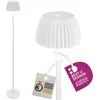 Image de BRILONER - Riffle LED Lampadaire sans fil IP44 avec avec contrôle tactile, dimmable, fonction mémoire, lampadaire sur pied salon rechargeable, German Design Award Winner, 19x124 cm, blanc
