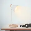 Image de Briloner Lampe à poser Prep, blanche, métal, bois, E14