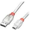 Image de Lindy Câble USB 2.0 A vers Mini-B, Transparent, 0,5m
