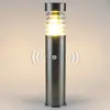 Image de Heitronic Luminaire pour socle avec capteur Saturn, acier inoxydable, hauteur 50 cm
