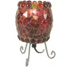 Image de Näve Lampe à poser Enya avec mosaïque de verre rouge