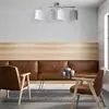 Image de Näve Plafonnier Tilden 4 abat-jour en tissu, gris/blanc
