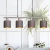 Image de Näve Suspension Maron, quatre lampes, tissu, brun/doré