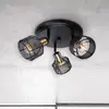 Image de Näve Plafonnier rond Foro, à trois lampes, noir/doré