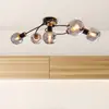 Image de Näve Plafonnier Fumoso, à cinq lampes, noir