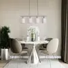 Image de Näve Suspension Maron à quatre lampes, tissu, naturelle