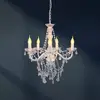 Image de Näve Lustre Cecilia, blanc, fer/acrylique, Ø 52 cm, à 5 lampes.