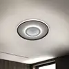 Image de Näve Plafonnier LED Redona, blanc/noir, Ø 50 cm, CCT, 3D