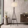 Image de Näve Lampe sur pied Tora, noir/blanc, textile, hauteur 158 cm trépied