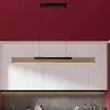 Image de Näve Suspension LED Wilma, bois, longueur 122 cm, intensité variable