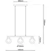 Image de Näve Suspension Donika, à 3 lampes, verre, marron, ambre, G9
